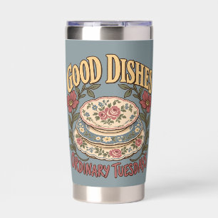 Good Dishes Ordinary Tuesdays Floral China Insulated Tumbler