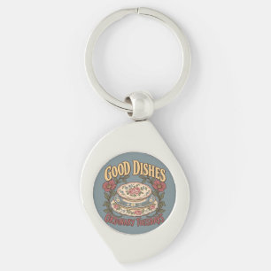 Good Dishes Ordinary Tuesdays Floral China Keychain