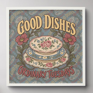 Good Dishes Ordinary Tuesdays Floral China Peel And Stick Photo Tile