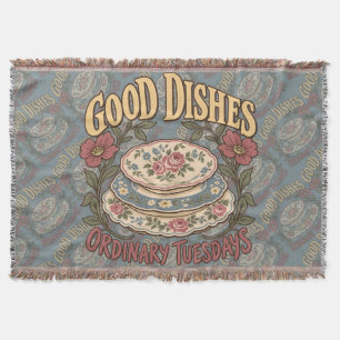 Good Dishes Ordinary Tuesdays Floral China Throw Blanket
