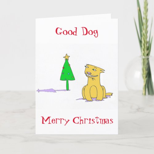 Good Dog Merry Christmas Card