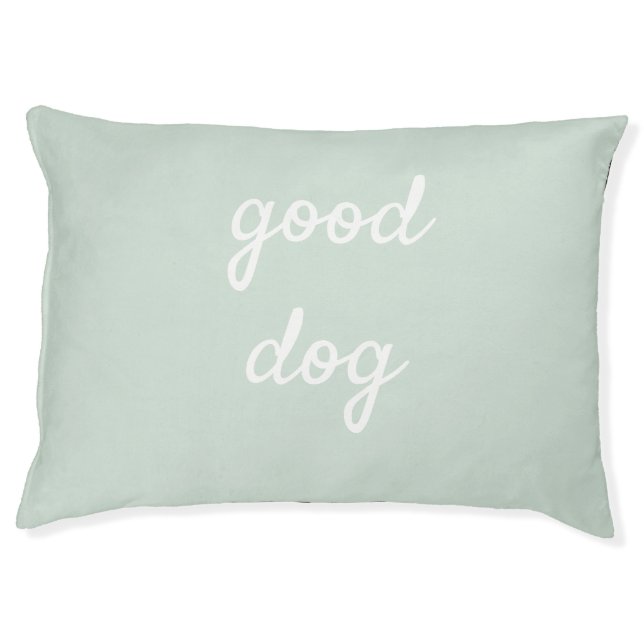 Good Dog - Pastel Sage Green Dog Bed (Front)