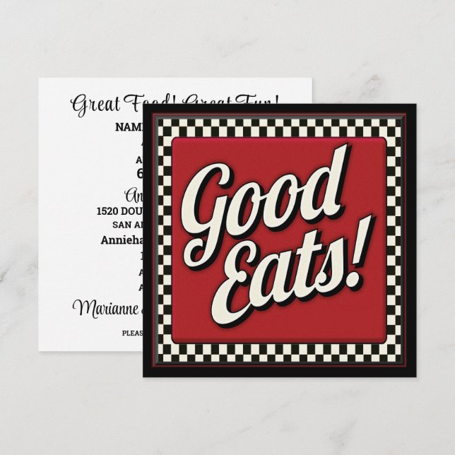 Good Eats Gathering Invitation (Front/Back)