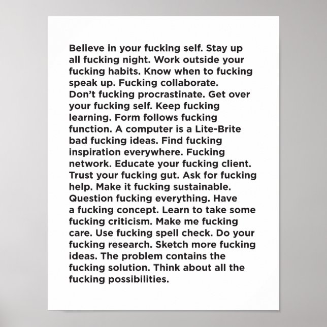 Good Effing Advice Poster (Front)