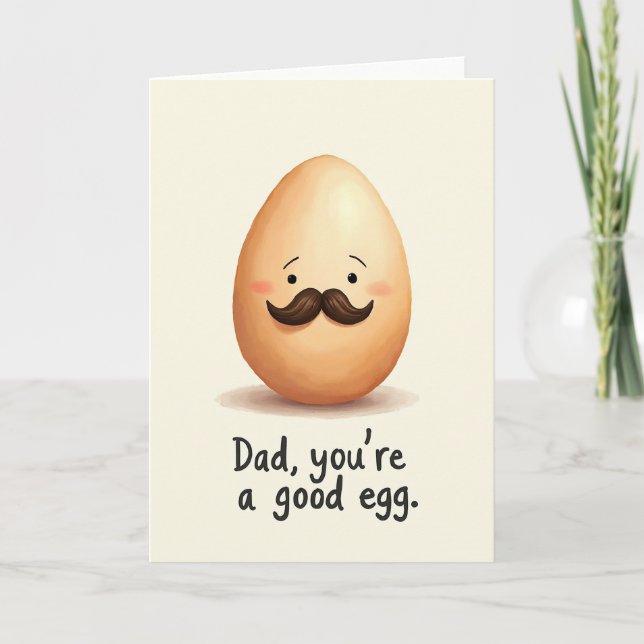 Good Egg Fathers Day Mustache Card (Front)