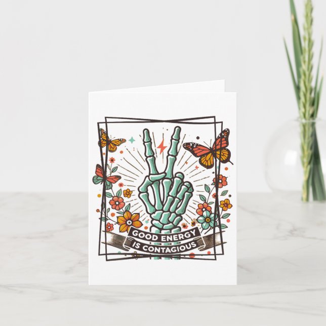 Good Energy Is Contagious, Motivational Stive  Card (Front)