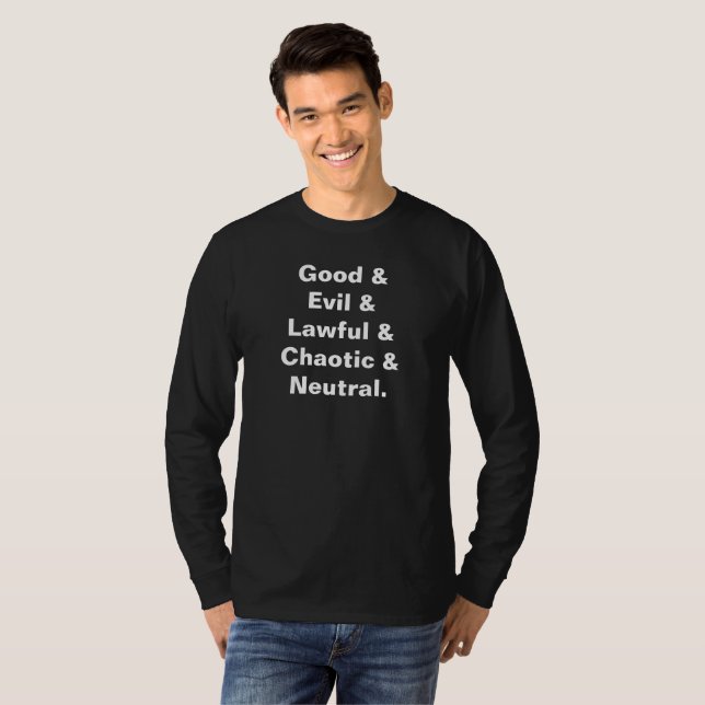 Good & Evil & Lawful DnD Words List Men's T-Shirt (Front Full)