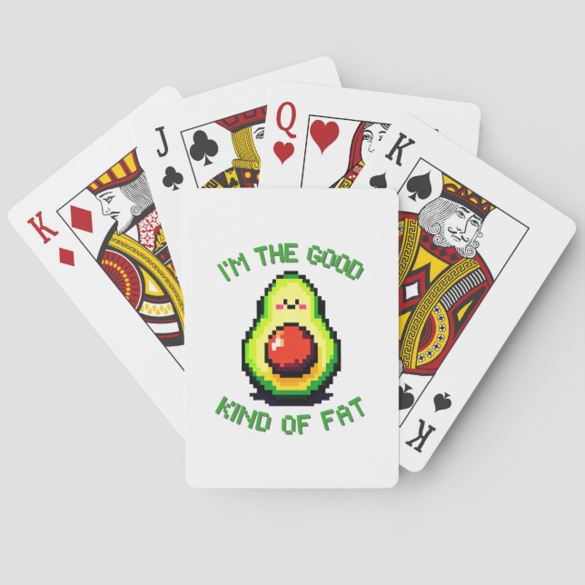 Good Fat Avocado - Funny Pixel Art Food Design Poker Cards (Back)