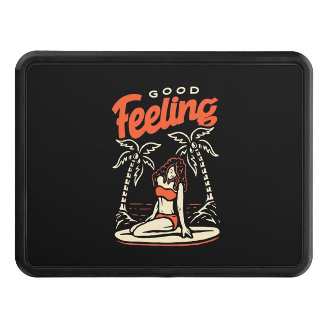 Good Feeling Surfer Girl Hitch Cover (Front)