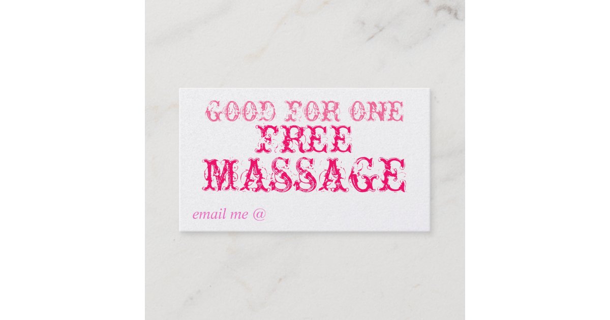 GOOD FOR ONE FREE MASSAGE - CARD | Zazzle