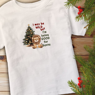 Good For Santa Christmas Lion Personalized Toddler T-shirt