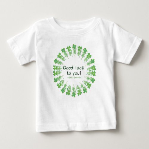 Good Fortune Awaits Get Lucky with Our Four_Leaf Baby T_Shirt