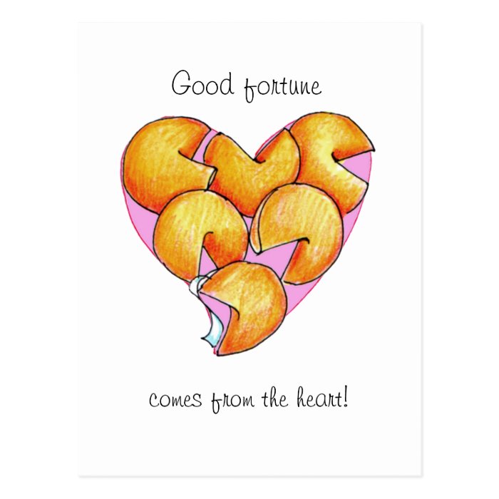 Good Fortune comes the heart Postcards