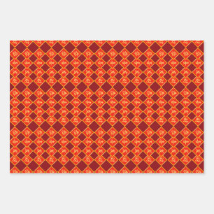 Good Fortune in Year of Dragon Chinese Red Gold Wrapping Paper Sheets