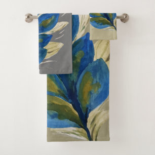 Good Fortune Peacock Feathers Watercolor  Bath Tow Bath Towel Set