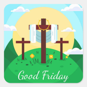 Good Friday Square Sticker
