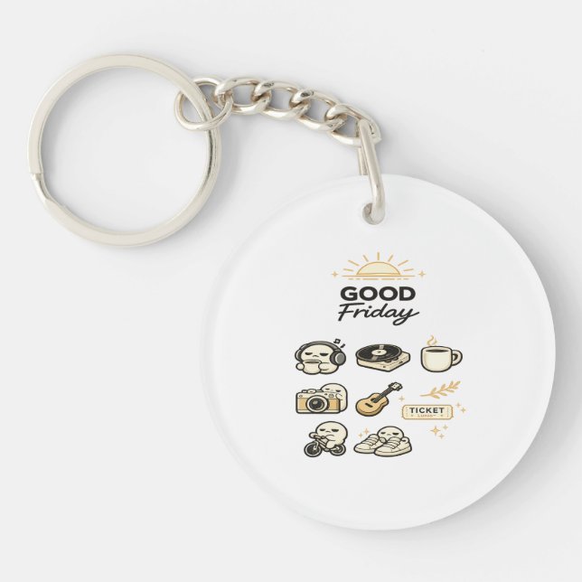 Good Friday Weekend Vibes Keychain (Front)