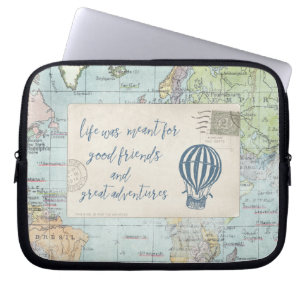 Good Friends and Great Adventures Quote Laptop Sleeve