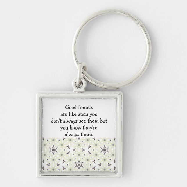 Good friends  are like stars Custom Quote Keychain (Front)