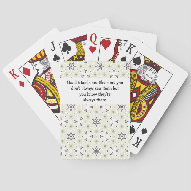 Good friends  are like stars Custom Quote Poker Cards (Back)