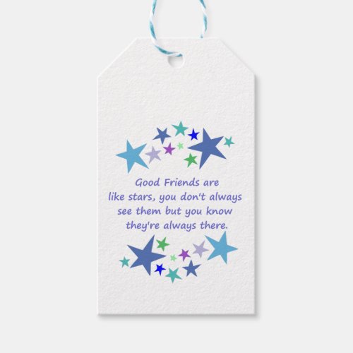 Good Friends are Like Stars Inspirational Quote Gift Tags