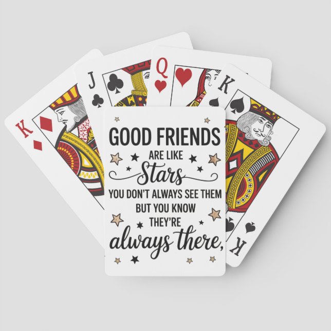 Good Friends Are Like Stars Inspirational Quote Poker Cards (Back)