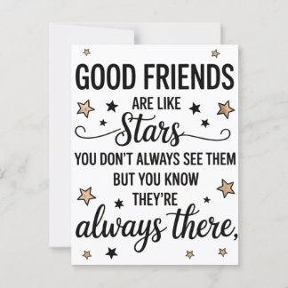Good Friends Are Like Stars Inspirational Quote Postcard