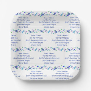 Good Friends are Like Stars Minimalist Modern Deco Paper Plates