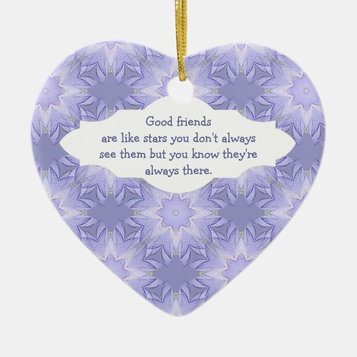 "Good Friends are Like Stars" Quote Watercolor Christmas Ornament