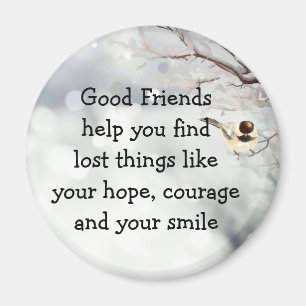 Good Friends Friendship Quote Cute Bird Art Magnet