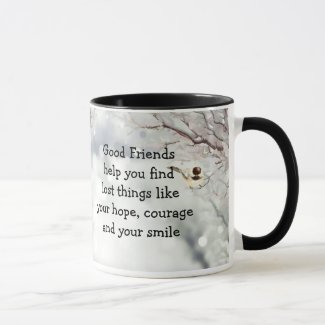 Good Friends Friendship Quote Cute Bird Art Mug