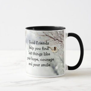 Good Friends Friendship Quote Cute Bird Art Mug