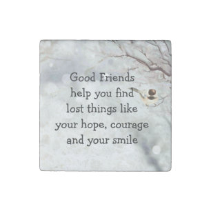 Good Friends Friendship Quote Cute Bird Art Stone Magnet