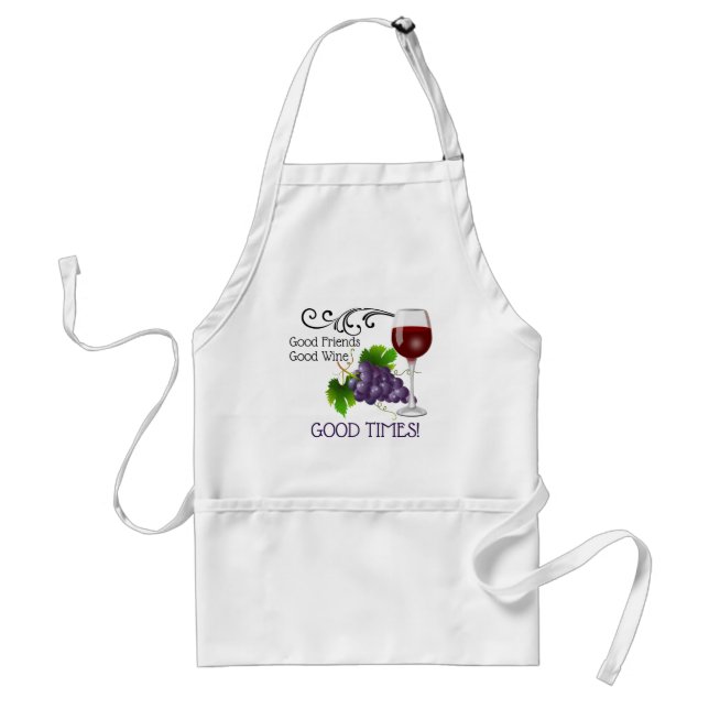 Good Friends, Good Wine Adult Apron (Front)