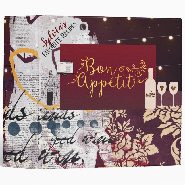 Good Friends & Good Wine Recipe Binder (Front/Spine)