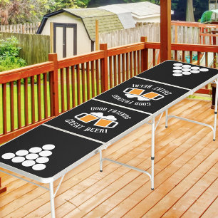 Good Friends Great Beer Quote Black Regulation Pong Table