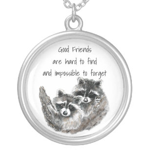 Best Friend Necklace - silver heart locket/quote saying/silver initial –  Constant Baubling