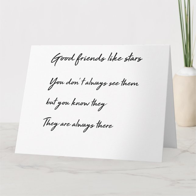 Good friends like stars thank you card (Front)