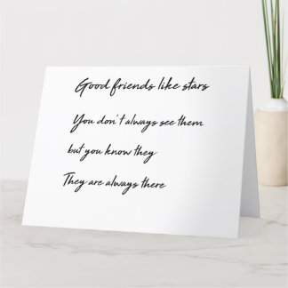 Good friends like stars thank you card