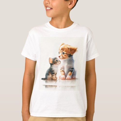 Good Friends Puppy And Kitten T_Shirt