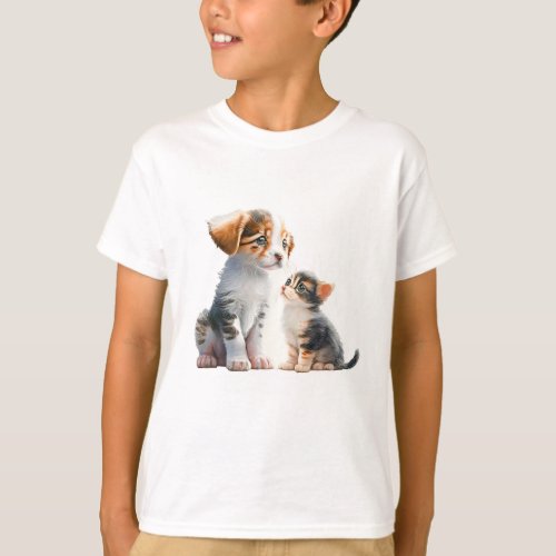 Good Friends Puppy And Kitten T_Shirt