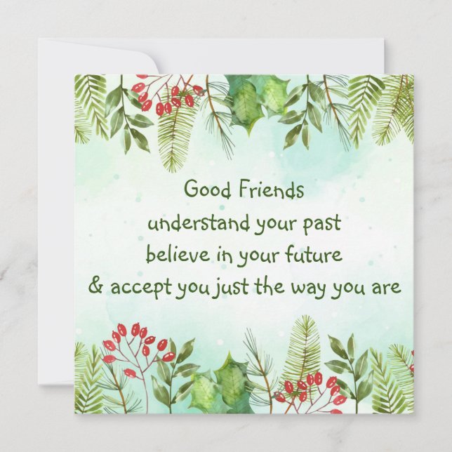 Good friends Understand Inspirational Christmas Card (Front)