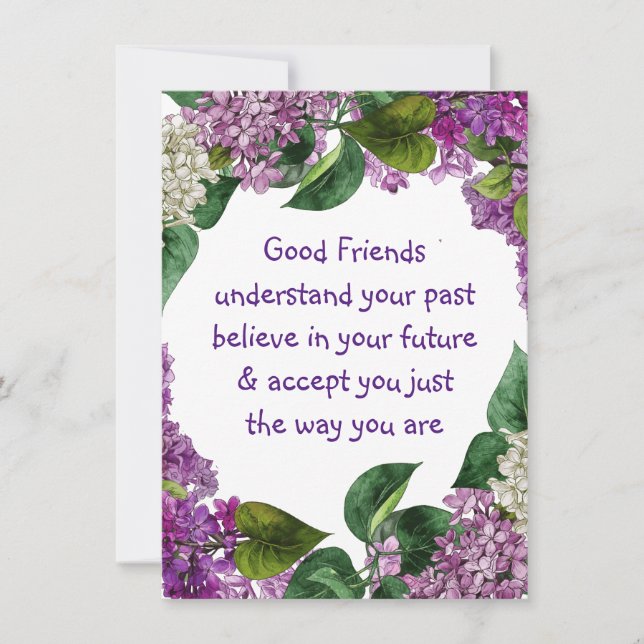 Good friends Understand Inspirational Quote Card (Front)