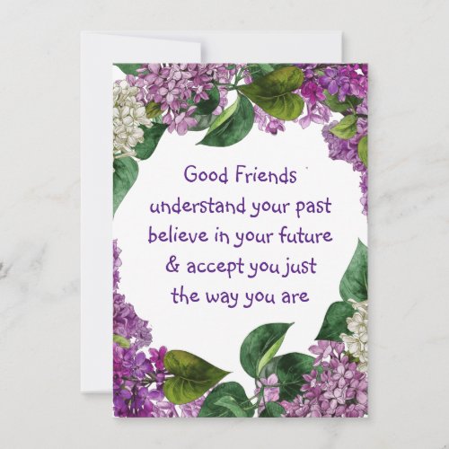 Good friends Understand Inspirational Quote Card