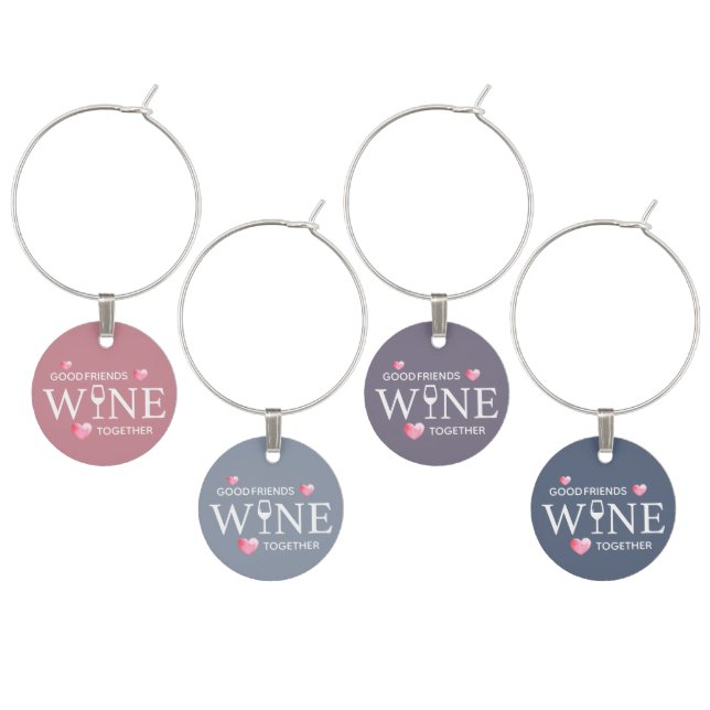 Good Friends Wine Together Wine Charm (Staggered)