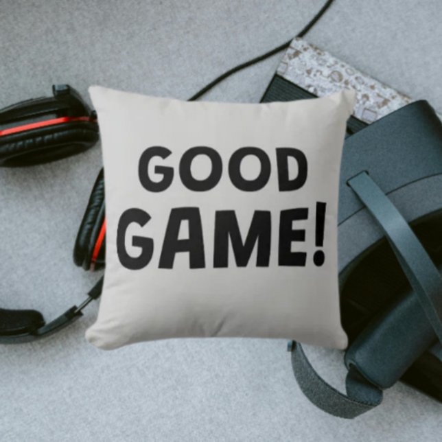 Good Game! | Bold Typography Gamer Throw Pillow (Creator Uploaded)