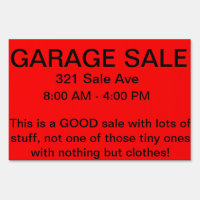 Good garage sale sign