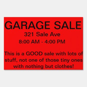 Good Garage Sale Sign by GreenCannon at Zazzle