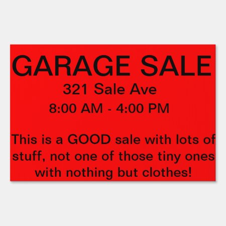Good Garage Sale Sign