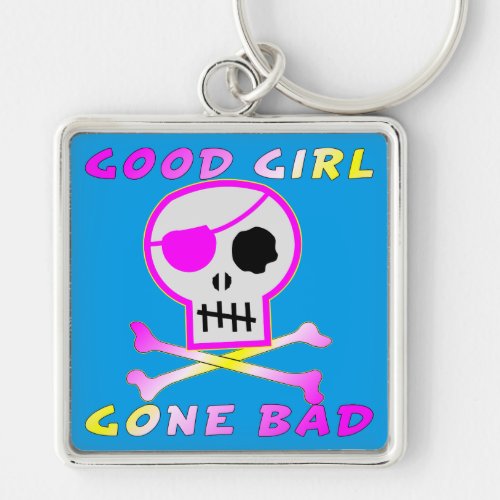 Good Girl Gone Bad Pirate Skull Keychain